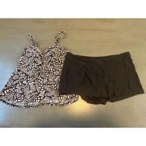 black tankini shorts ST JOHNS BAY   two piece swimsuit bikini size 12